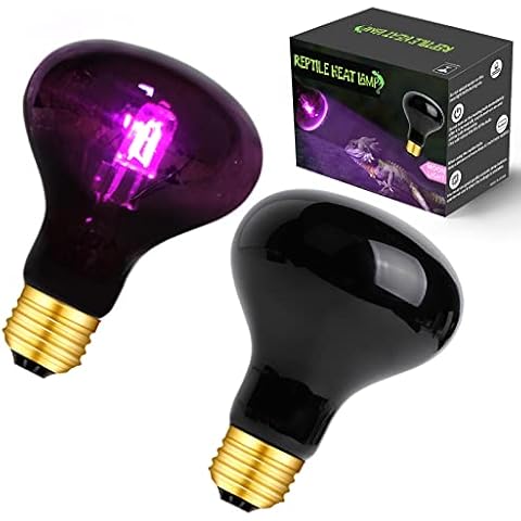 FIVEAGE Night Heat Lamp Reptile 100W Heat Bulb, Moonlight Pet Light UVA Spot Lamp for Reptile and Amphibian Tortoise Lizard Snake Chameleon Spider - 2 Pack Cover