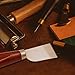 Leather Skiving Knife, Leather Working Knife Tools with Wooden Handle and Steel Body for DIY Leathercraft Cutting