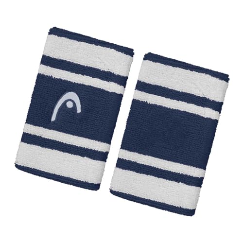 Image of HEAD Striper Wristband | Color: Blue /White | Size: 5 inch | Material: Cotton | for Men & Women | Moisture-Wicking Properties | Dry and Comfortable | Secure and Snug fit | Flexible