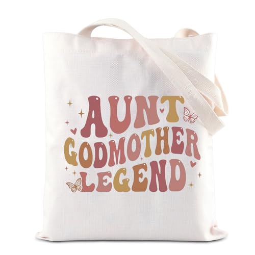 KUIYAI Aunt Godmother Legend Tote Bag Auntie To Be Canvas Bag Godmother Proposal Gift Mother Day Gift
