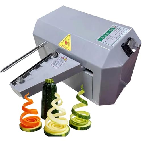 Máquina de corte de verduras, rallador comercial y cortador en espiral, corte de 3 moldes, interruptor hacia adelante y hacia atrás para una preparación eficiente de verduras