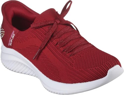 Skechers - Womens Ultra Flex 3.0 - Heart Me Slip On Shoes, Color Red, Size: 9.5 M US