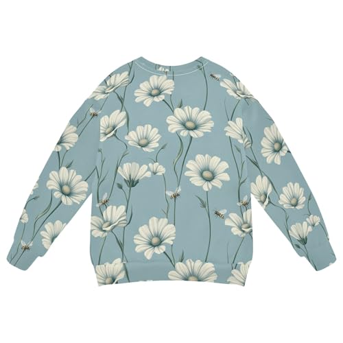 JUNZAN Vintage Osteospermum Turquoise Little Boys Hooded Sweatshirt Long Sleeve Sweatshirt With Hoodie Athletic 4T2