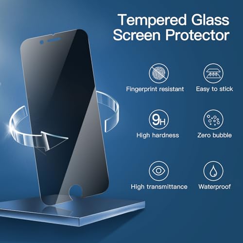 NEW'C 3 Pack Privacy for iPhone 8, iPhone 7 Screen Protector (4.7"), Enhanced 28-Degree Privacy Angle - Image 4