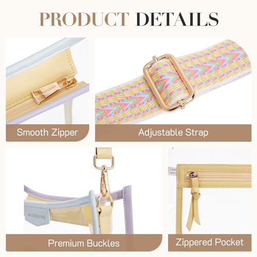 Image of Missnine Clear Crossbody Bags for Women Stadium Approved Clear Purse for Concert Transparent Plastic Bag with Guitar Strap