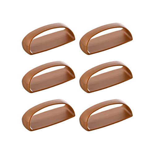 CcHhyyt 6 Pack Self-Stick Instant Cabinet Handle Pulls Drawer Pull Helper with Adhesive Sliding Door Handle Stick On Handle for Glass Windows Wardrobes Peel and Stick Knob Drill Free 6pcs/Set (Brown)