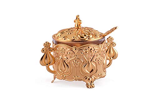 Luxury Tulip Sugar Pot with Spoon (Gold)