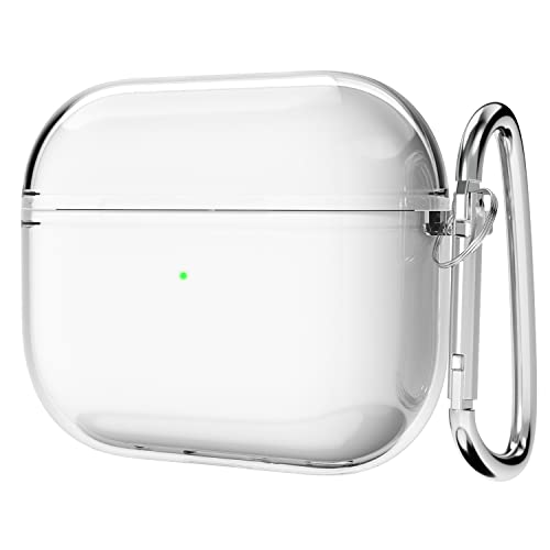 Svanove for Airpods 3 Case Clear Hard Plastic Transparent Simple Cute Airpods 3rd Generation Case with Keychain Girly Y2k Aesthetic Trendy Airpods Cover Accessories for Women Girl Clear