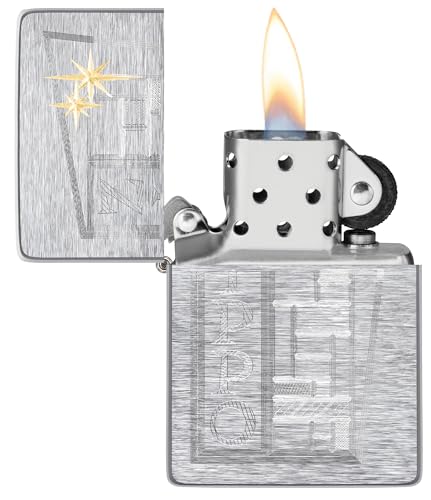 Encendedor Zippo Vintage Cromo Cepillado Retro miniatura 3