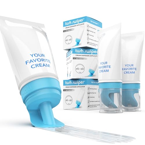 Image of Eli & Ali Tush Swiper - Diaper Rash Cream & Butt Paste Applicator - Universal Fit for Most Diaper Creams | Mess-Free & Hygienic Alternative to Cream Spatula - Carry Less Baby Gear - Blue, 3 Pack