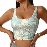 Spring Flower Blossoms Print Lightweight Trendy Women Sports Vest Yoga Workout Running Vests All Seasons