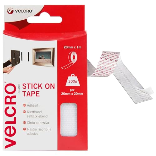 VELCRO Brand Cinta adhesiva 20mm x 1m Blanco