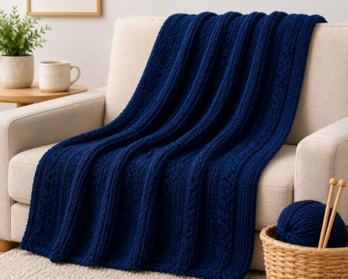 Image of ProKart - Premium 4 Ply Wool Knitting Yarn, Soft Fine Weight for Knitting & Crochet, Sweaters, Scarves, Hats, Baby Wear & DIY Crafts, Navy Blue, 100g x 2 Balls