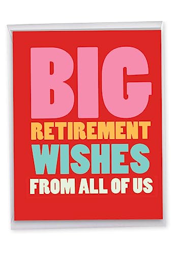 NobleWorks Large Retirement Cards for Coworkers (8.5 x 11 Inch) with Envelope Jumbo Big Retirement Wishes J2734RTG-US
