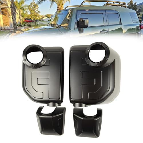 A Pair Black Car Mirror Cover for Toyota FJ Cruiser 2007 2008 2009 2010 2011 2012-2021 2022 Side Rearview caps Tape-on Install