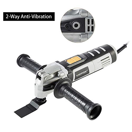 400W 3.5 Amp Oscillating Multi Tool Kit with 4.5° Oscillation Angle,6 Variable Speed Oscillating Tool with Quick Blade Change System for Cutting,Sanding,Grinding
