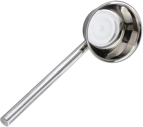 Happyyami Cucharón de agua de mango largo para sopa Cuchara de acero inoxidable para riego de flores, taza de enjuague de baño, cucharones de cocina