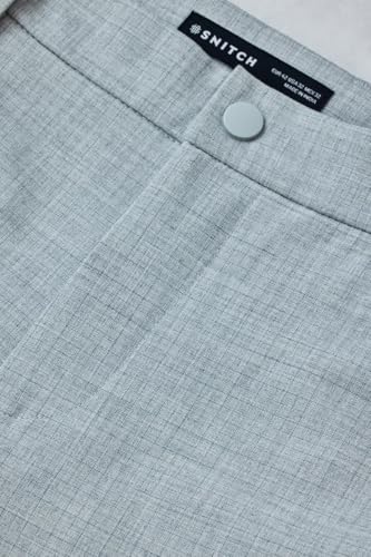 Image of SNITCH Men Formal Trousers | Tailored Pleated Design with Regular Fit & Smooth Texture | Premium Polyester Blend for Office, Meetings & Special Occasions