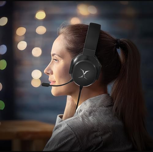 Image of FOXXRAY BA-68 Gaming Headset for PC, Lightweight Over-Ear Headphone with mic, 50MM Dynamic Drivers, 3.5mm Audio Jack, Soft Memory Foam Cushion, Removable Microphone