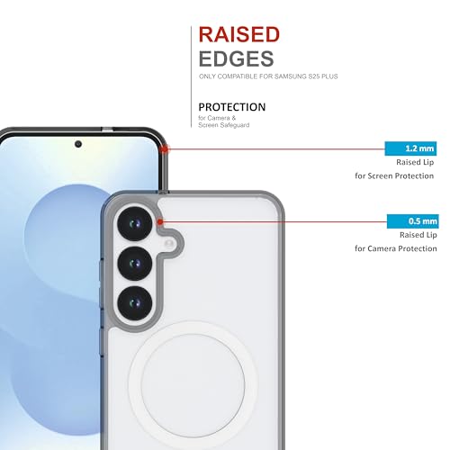 Image of Case for Samsung Galaxy S25 Plus with Mag-Safe, [Anti-Yellowing Technology] [Military Grade Drop Protection] Shockproof Slim Hybrid Phone Case for Samsung Galaxy S25 Plus 5G - Steel Grey