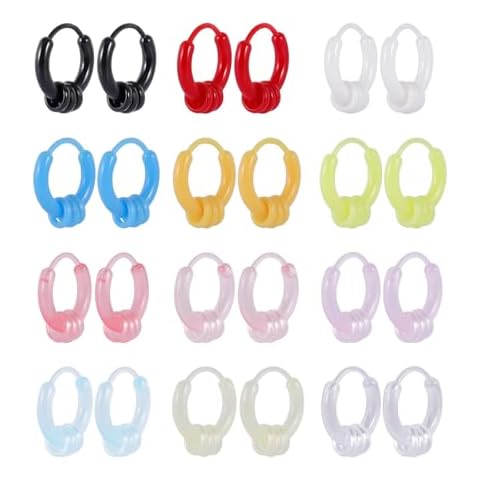 JMFENFA Multicolour Plastic Hoop Earrings Set Cover