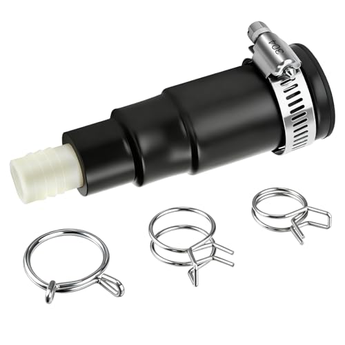 Dreyoo 1 Set Dishwasher Drain Hose Adapter Compatible with Insinkerator Garbage Disposals, Dishwasher Hose Connector Include Inlet Connector, Clamp and Spring Clamps