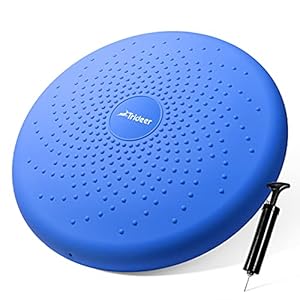 Trideer Balance Disc Wobble Cushion Wiggle Seat on Office Desk Chair, Strengthen Core Stability, Relive Back Pain…
