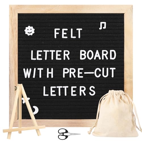 Nymblis Letter Board 10x10in DIY Felt Letter Board with 340 Letter Black