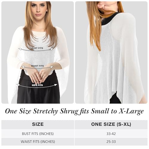 Image of Women Sheer Poncho Shrug Summer Sheer Blouse Top Lightweight Poncho Bolero for Evening Dress