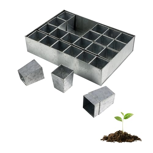 Kings County Tools Seed Starter Tray - Galvanized Steel Metal Seedling Tray with 24 Plant Starter Pots for Planting Seeds - Germination Kit for Sprouting, Greenhouse Accessories and Gardening Gifts