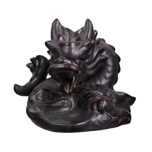 GLEAVI Quemador De Incienso De Reflujo De Arcilla De Porcelana Pequeño Soporte De Incienso De Reflujo De Dragón Chino Incensario De Reflujo De Dragón Chino Quemador De Incienso De