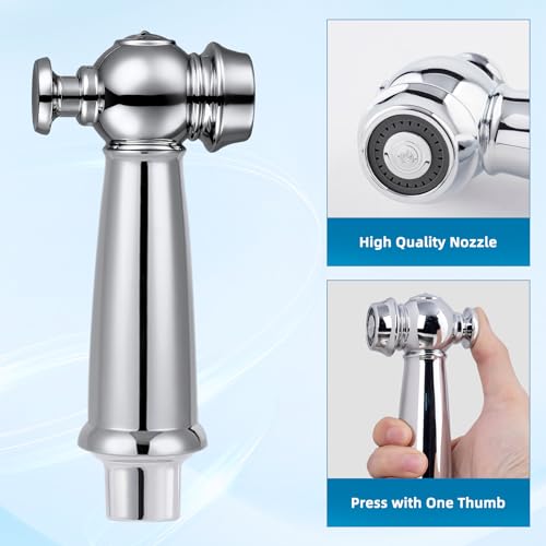 Image of Universal Kitchen Sink Side Sprayer Head with Hose /Holder /Adapters, Chrome