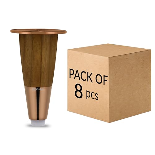 Image of Plantex 4 Inch Sofa Legs for Bed Furniture /Sofa Legs for Table /Sofa Support Legs with Rubber Grip (Rose Gold, 8 Pcs)