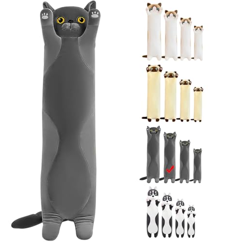 LEcylankEr Katze Kuscheltier Weiche Katze Plüsch Plüschtier Kissen Katze Stofftier Kuscheltiere für Kinder Freundin Kissen Spielzeug Geschenke für Geburtstag Weihnachten Valentinstag