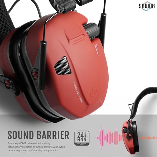 Image of Savior Equipment Apollo Electronic Earmuffs For Shooting w /Gel Ear Pads, 24dB NRR, Noise Cancelling Ear Protection Headset