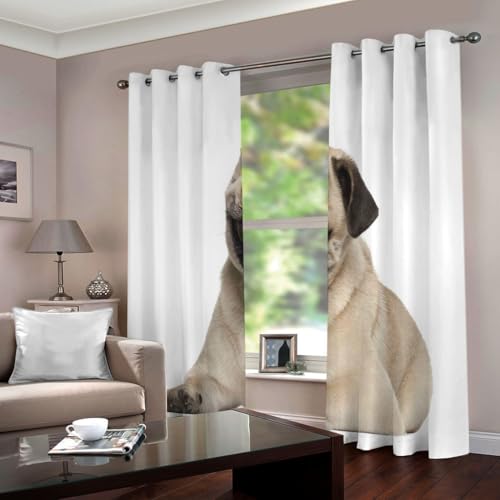 Rideaux occultants imprimé chiens pour une chambre d'enfant chaleureuse