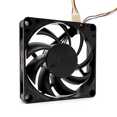 Rear view of the ELOMILE DE07015B12U cooling fan, showing the fan blades and the cable exit point.