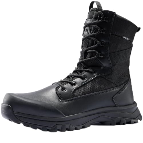Image of Coostar Tactical Boots for Men Lightweight Military Combat Work Boot Side Zipper Motorcycle Hiking Boots 8 Inches