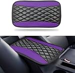 Car Center Console Cushion Pad, Universal Waterproof PU Leather Car Armrest Seat Box Cover Protector, Suitable for Most Vehicles, Trucks Auto Interior Accessories (Purple)