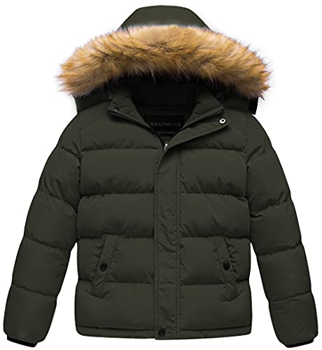 Image of CREATMO US Boy's Water Resistant Winter Coats Warm Fleece Lined Outwear Windbreaker Ski Jacket