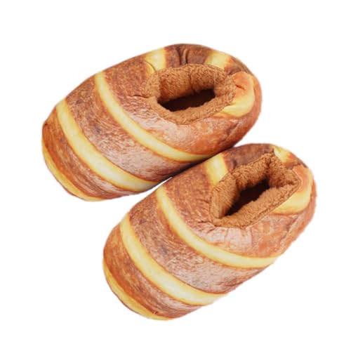 FRCOLOR Warm Winter Slippers Simulation Bread Slippers House Shoes Anti-slip Sole Comfortable Material