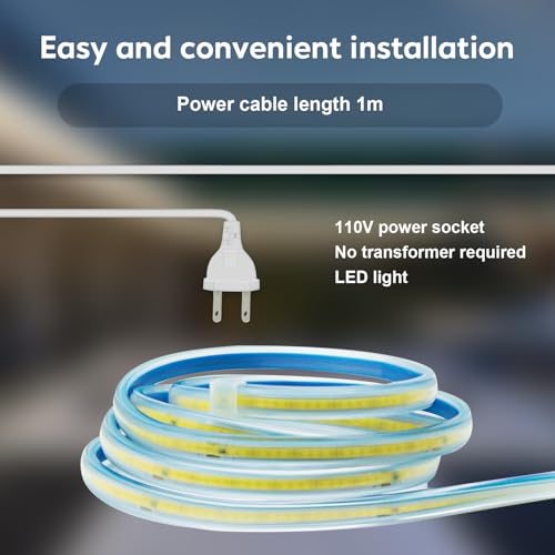 Tira de luces LED COB 2 m IP67 blanco cálido miniatura 4