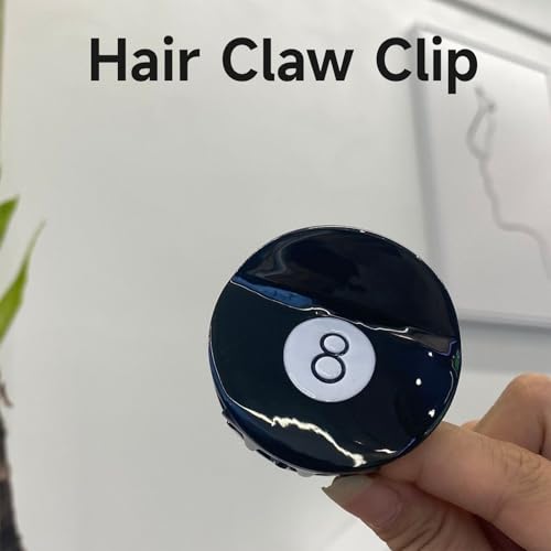 GlamRays Black 8 Ball Golf Club Hair Claw Clip for Women 2.15" Acetone Hair Claw 1 Piece - Image 4