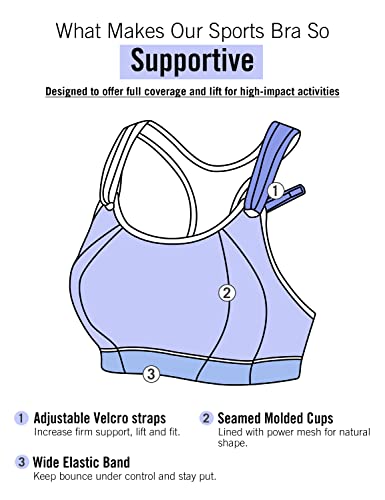 Syrokan Women's Sports Bra Front Adjustable High Impact Support Padded Wireless Racerback Plus Size Running Bra Grey 36Dd #TOP2