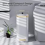 CEROELDA Small Bathroom Trash Can with Lid Soft Close-5L/1.3 Gal Stainless Steel Garbage Can-Step Pedal Wastebasket Slim Trash Bin for Office, Bedroom, Toilet, Live Room-White - Image 2