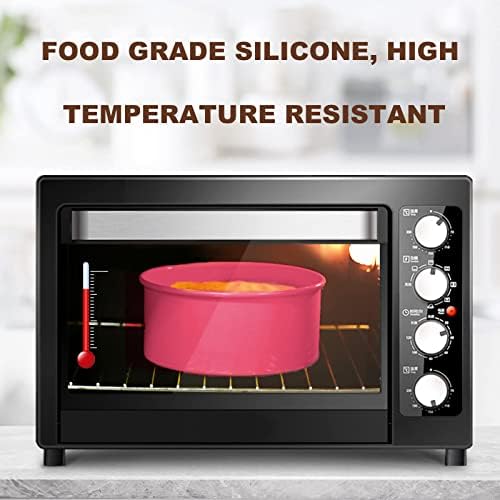 NCOALE Silicone Cake Tins, 2 Pack 6 Inch Round Silicone Cake Mold Pan Silicone Cake Moulds Tins, Nonstick & Quick Release Silicone Baking Tins Silicone Round Cake Mould Set for Layer Cake Cheesecake