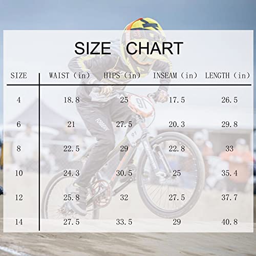 Forbemk Boys Youth Bike Pants Kids Mtb Pants Quick-Dry Lightweight Breathable Girls Hiking Running Outdoor Sweatpants-Black-14 #TOP7