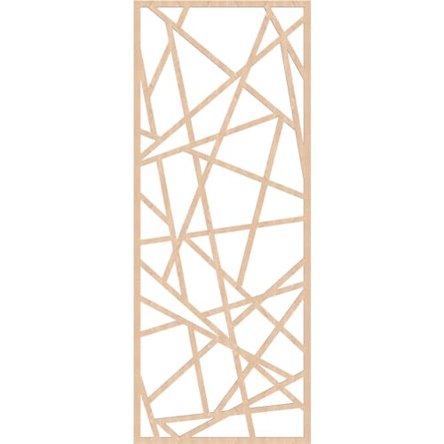 Image of Conway Decorative Pierced Fretwork Wood Wall Panels, 33 3 /8 inchW x 84 3 /8 inchH x 3 /8 inchT, Red Oak