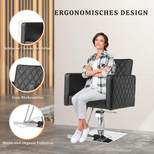 Fauteuil coiffeur rotatif 360 avec pompe hydraulique LEADZM