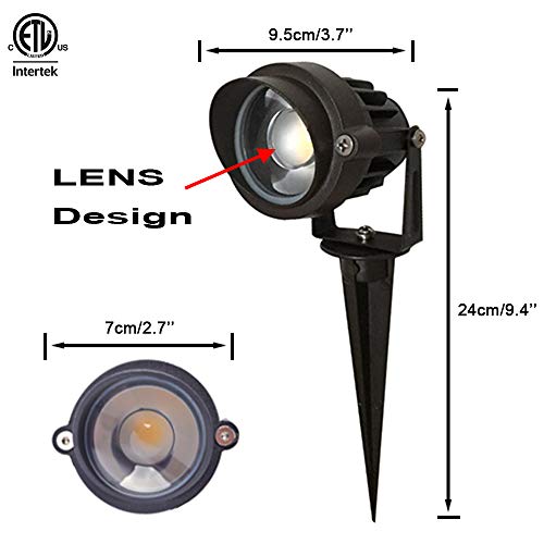 ALEDECO Outdoor Lens Led Landscape Lights 12V 5W Low Voltage Waterproof Garden Pathway Tree Spotlight (8 Pack)